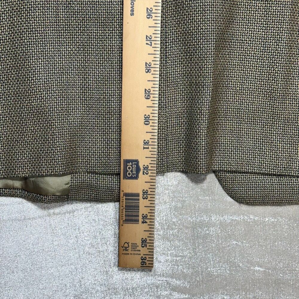 Vintage Hickey Freeman 44L Silk Wool Sport Coat Blazer Brown USA Union Made - Picture 11 of 13